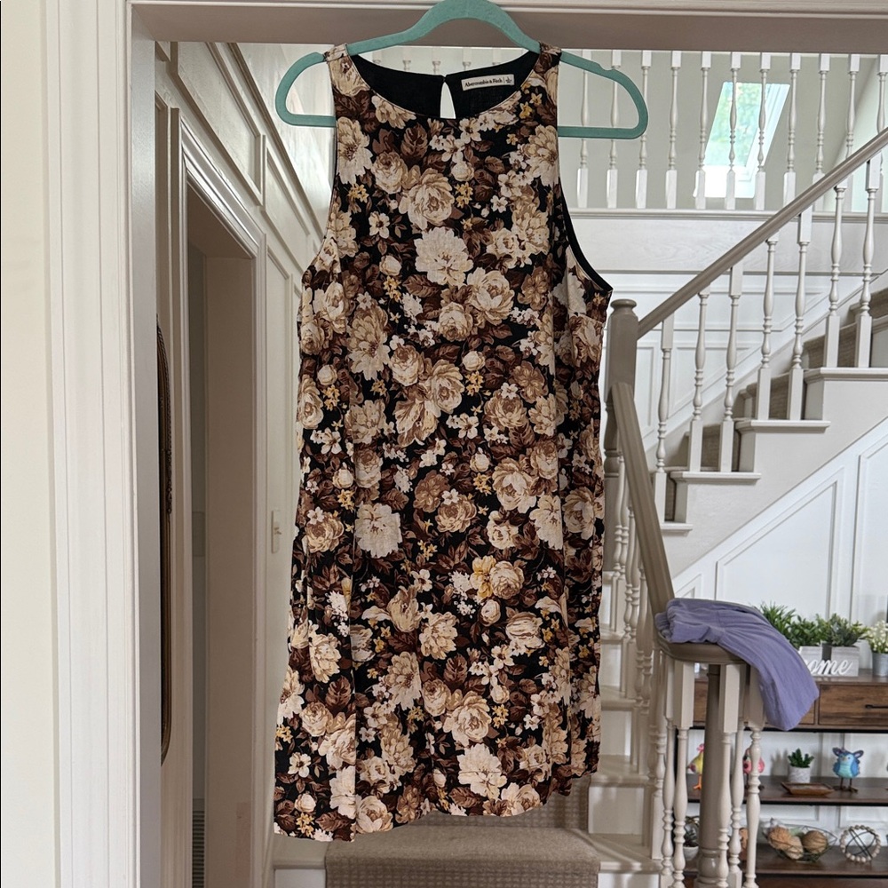Abercrombie Linen Blend Floral Print Dress